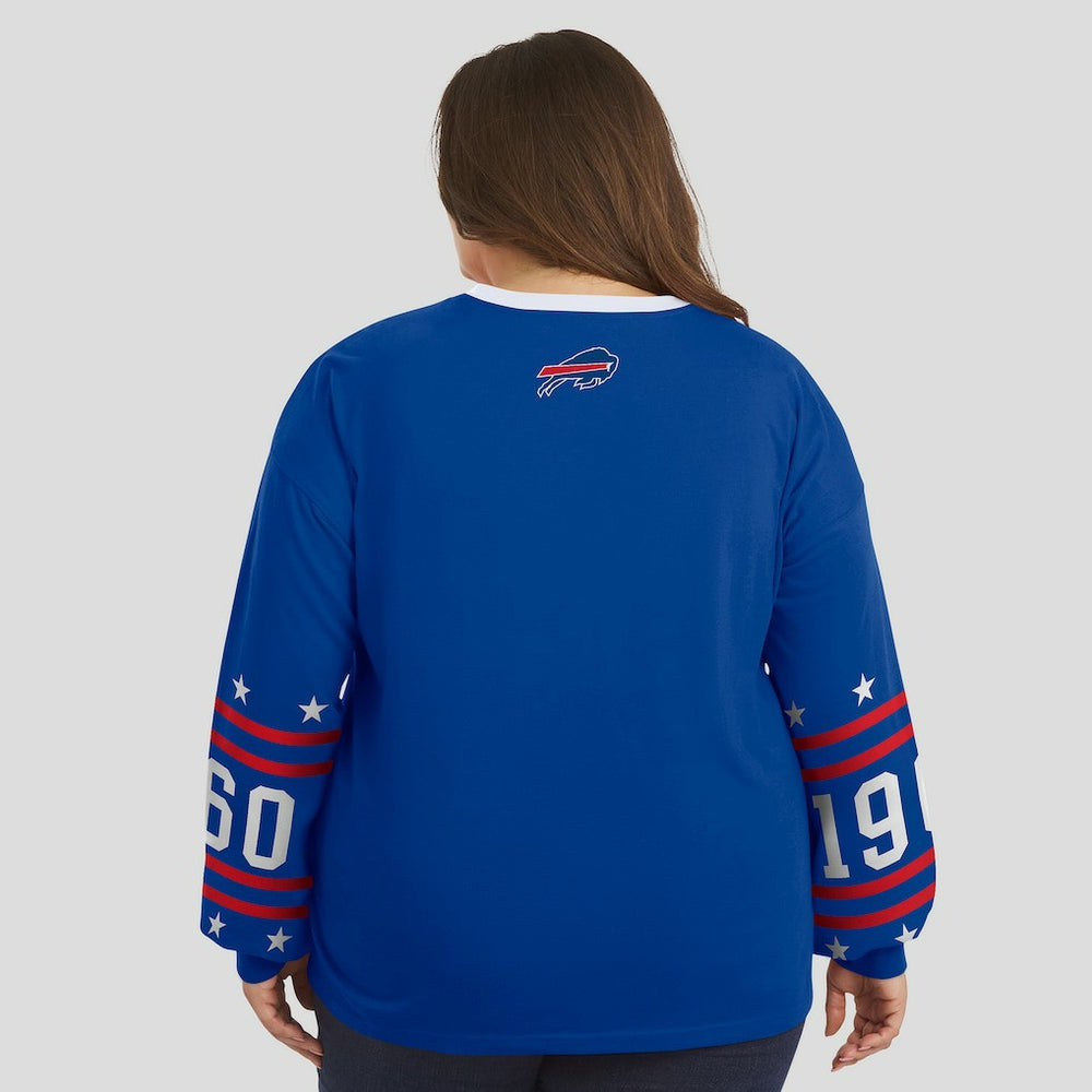 Buffalo Bills WEAR by Erin Andrews Women's Plus Size Sport Long-Sleeve T-Shirt Royal
