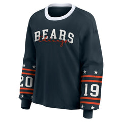 Chicago Bears WEAR by Erin Andrews Women's Plus Size Sport Long-Sleeve T-Shirt Navy