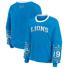 Detroit Lions WEAR by Erin Andrews Women's Plus Size Sport Long-Sleeve T-Shirt Blue