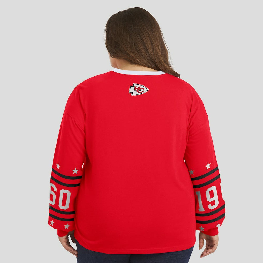 Kansas City Chiefs WEAR by Erin Andrews Women's Plus Size Sport Long-Sleeve T-Shirt Red