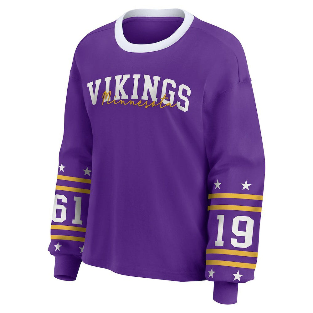Minnesota Vikings WEAR by Erin Andrews Women's Plus Size Sport Long-Sleeve T-Shirt Purple