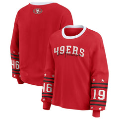 San Francisco 49ers WEAR by Erin Andrews Women's Plus Size Sport Long-Sleeve T-Shirt Scarlet