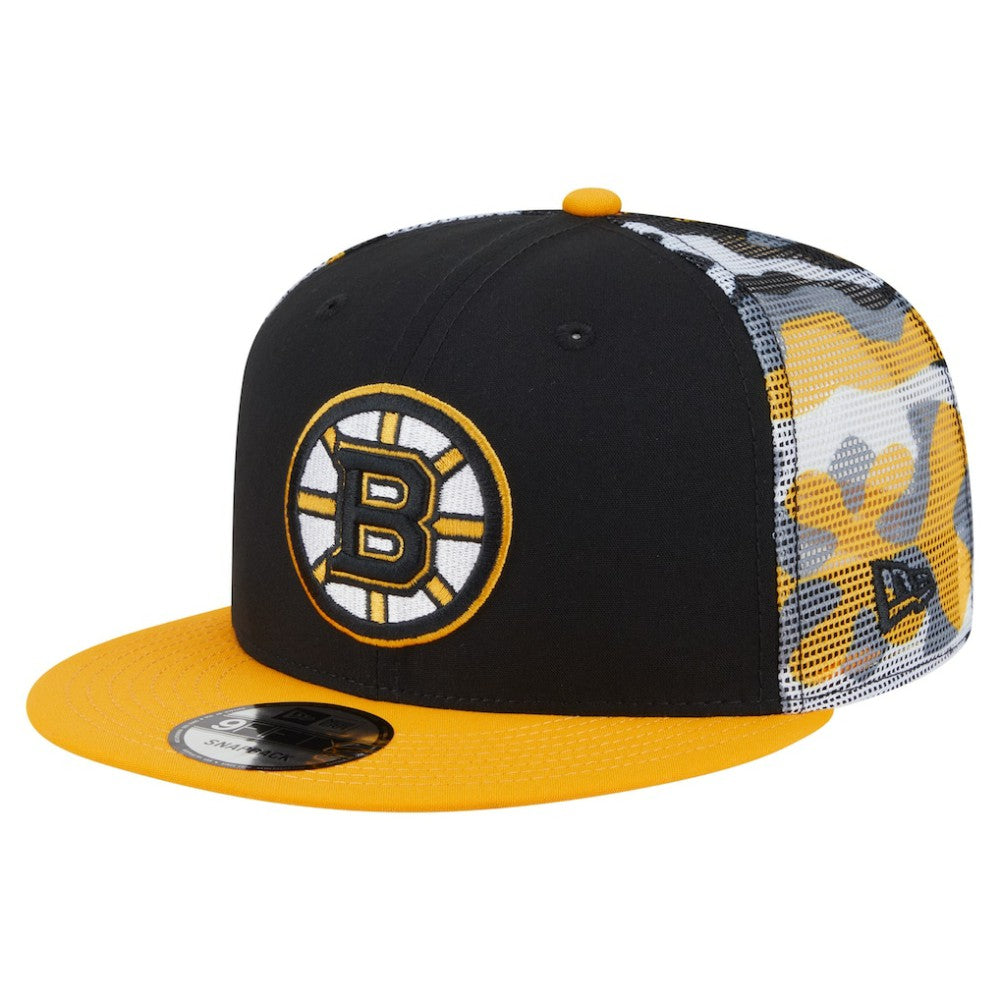 Boston Bruins New Era Camo Meshback 9FIFTY Snapback Hat - Black/Gold - NHL 202705936