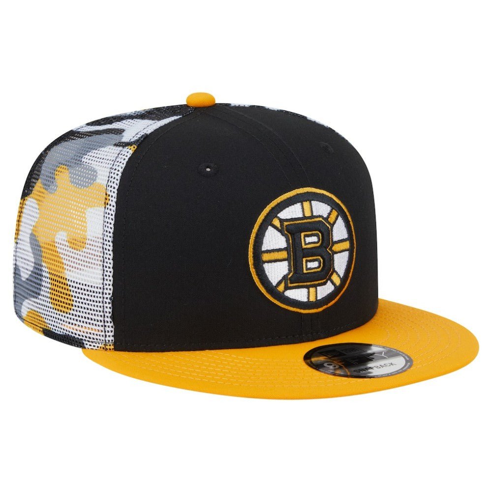 Boston Bruins New Era Camo Meshback 9FIFTY Snapback Hat - Black/Gold - NHL 202705936