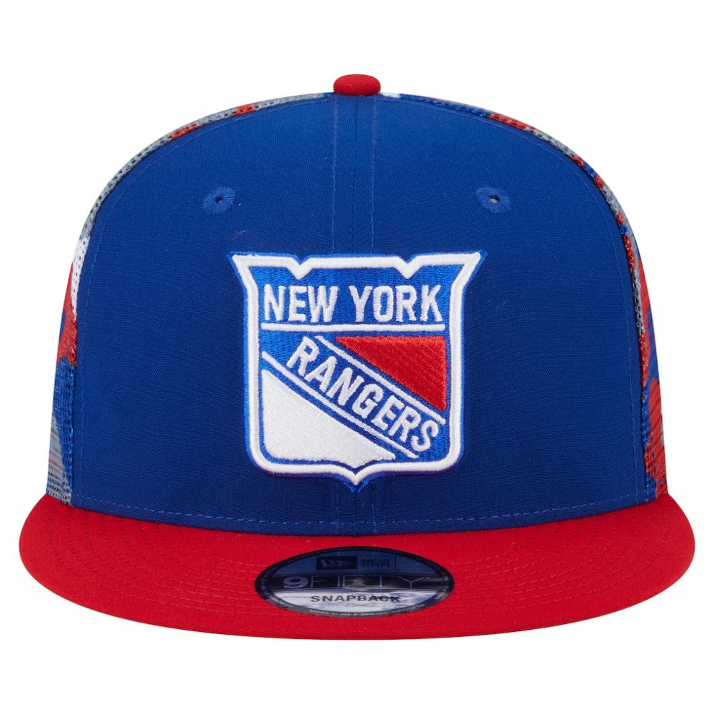 New York Rangers New Era Camo Meshback 9FIFTY Snapback Hat - Blue/Red - NHL 202705941