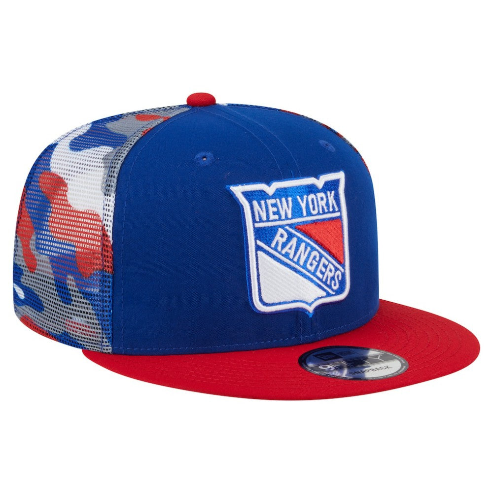 New York Rangers New Era Camo Meshback 9FIFTY Snapback Hat - Blue/Red - NHL 202705941