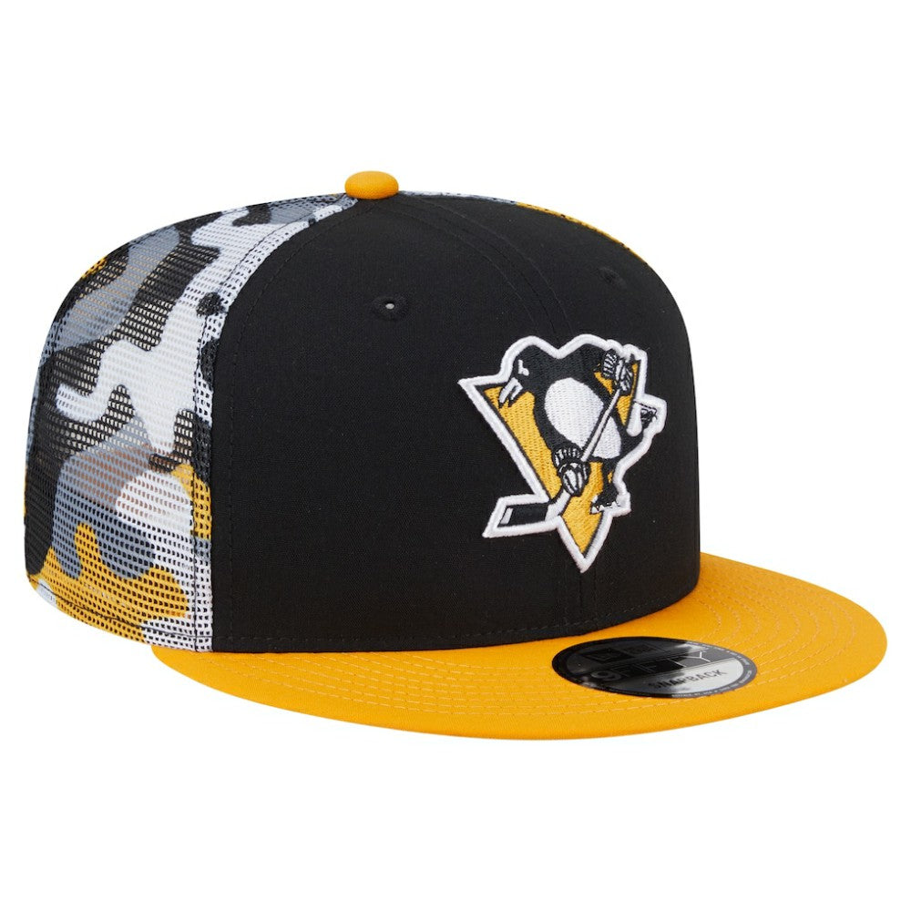 Pittsburgh Penguins New Era Camo Meshback 9FIFTY Snapback Hat - Black/Gold - NHL 202705943