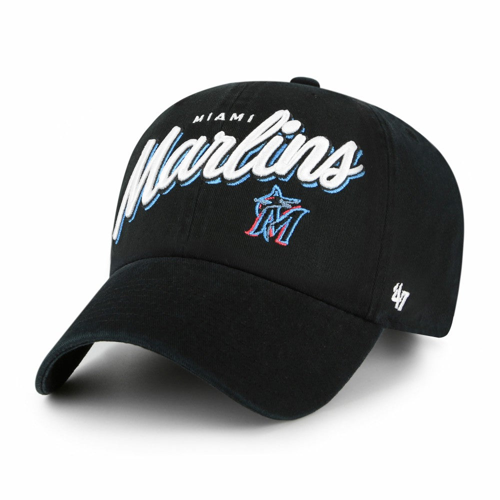Miami Marlins '47 Women's Ariana Clean Up Adjustable Hat - Black - 47 brand Discount