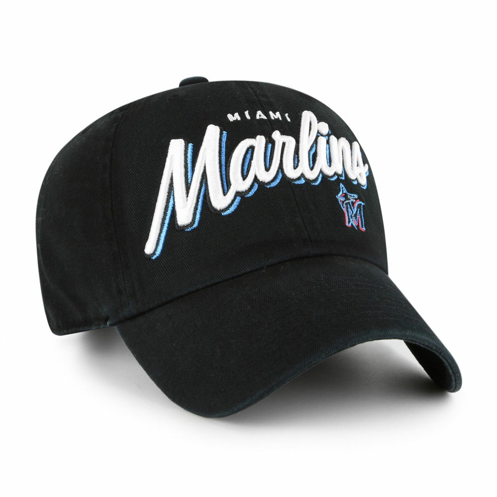 Miami Marlins '47 Women's Ariana Clean Up Adjustable Hat - Black - 47 brand Discount