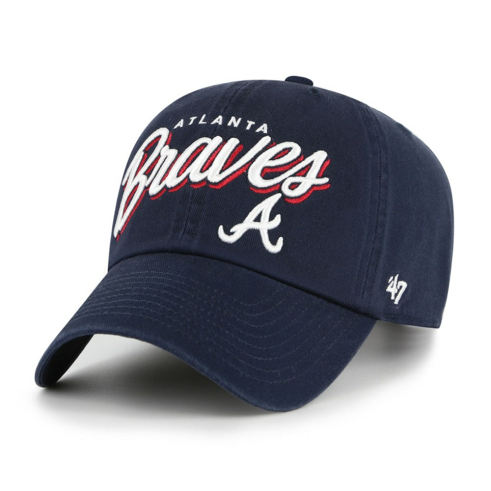 Atlanta Braves '47 Women's Ariana Clean Up Adjustable Hat - Navy - 47 brand on Sale
