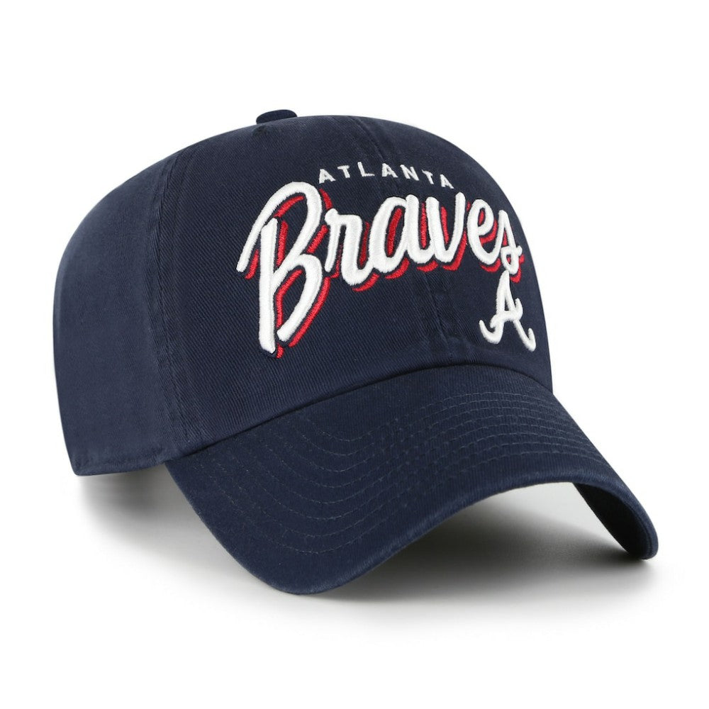 Atlanta Braves '47 Women's Ariana Clean Up Adjustable Hat - Navy - 47 brand on Sale