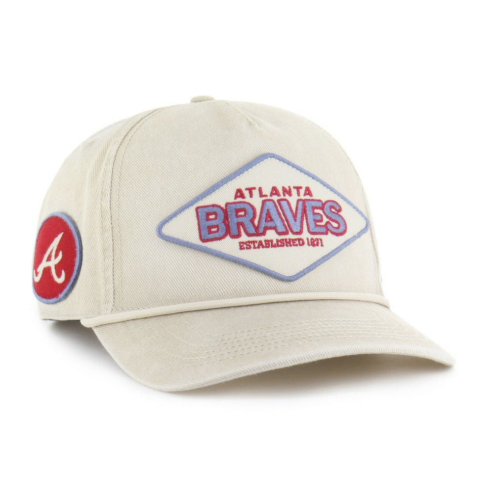 Atlanta Braves '47 Cairn Hitch Adjustable Hat - Khaki - 47 brand Discount