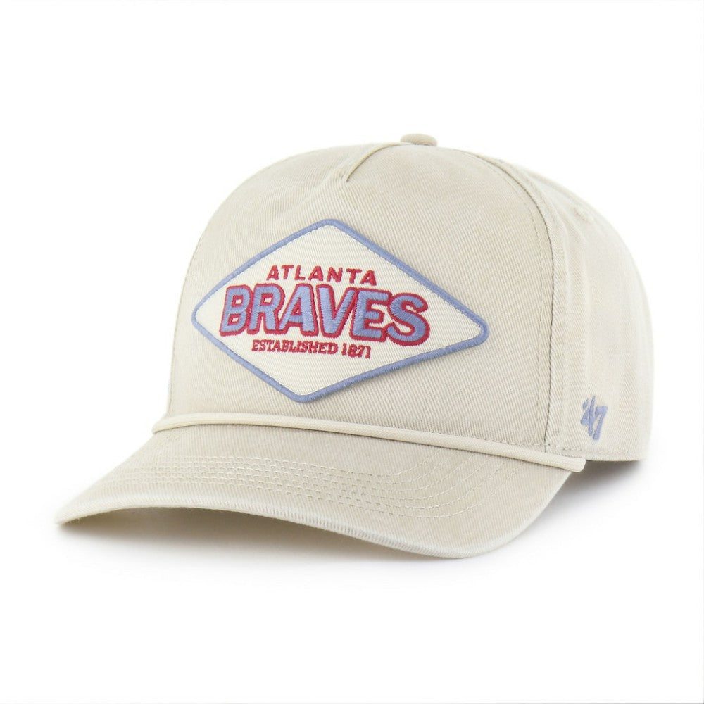Atlanta Braves '47 Cairn Hitch Adjustable Hat - Khaki - 47 brand Discount