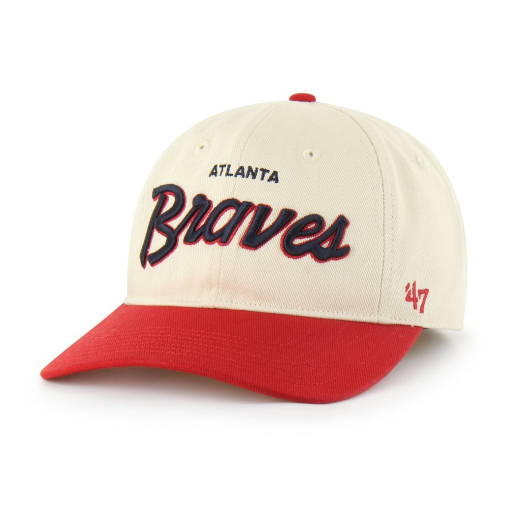 Atlanta Braves '47 Crosstown Franchise Fitted Hat - Natural - 47 brand Lifestyle