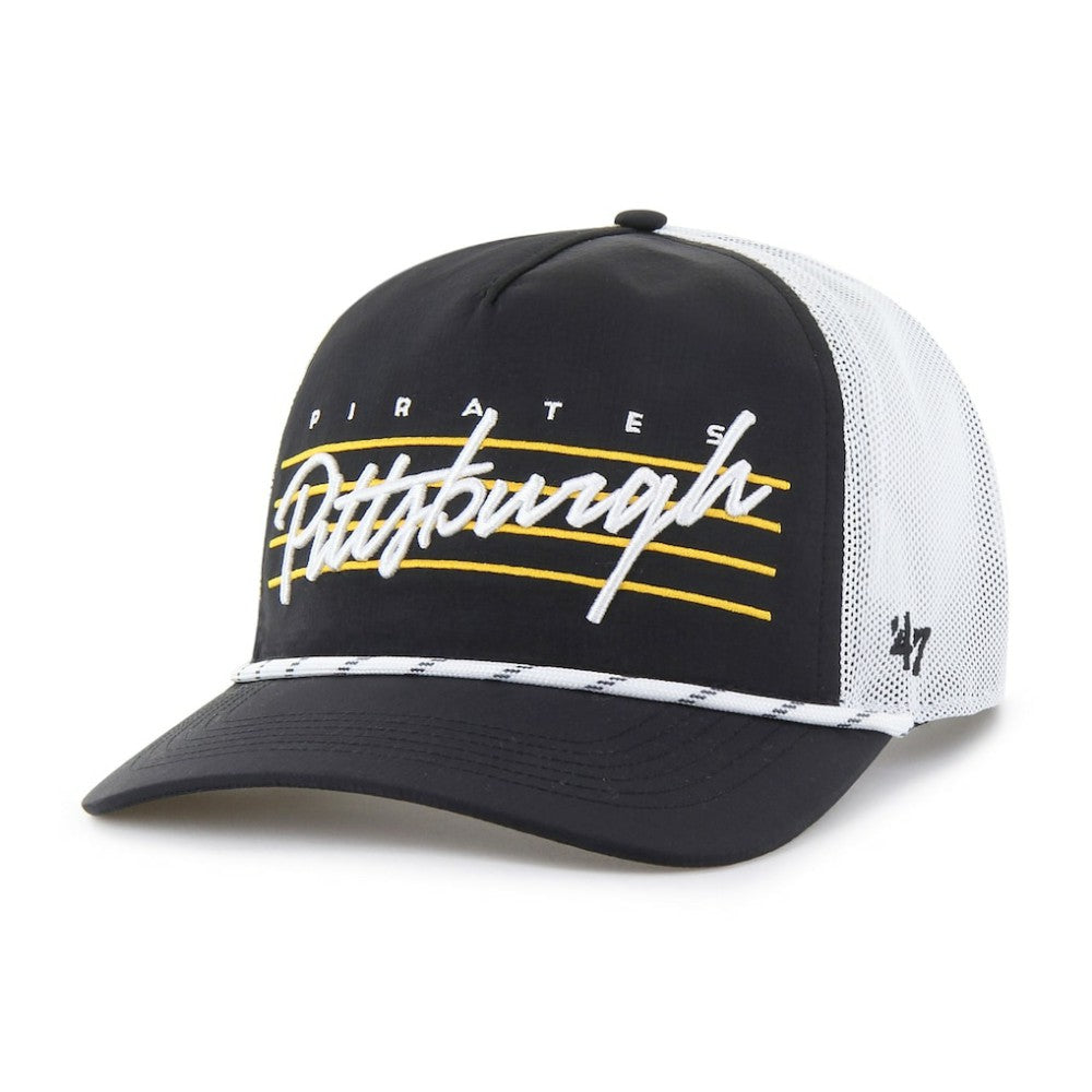 Pittsburgh Pirates '47 Brrr Downburst Mesh Hitch Adjustable Hat - Black - 47 brand on Sale
