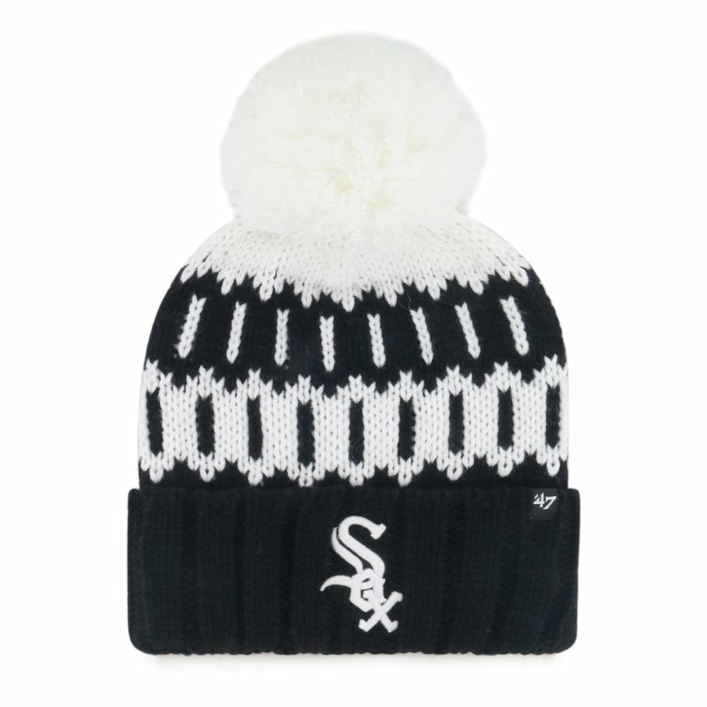 Chicago White Sox '47 Women's Felicity Cuffed Knit Hat with Pom - Black - 47 brand Sale