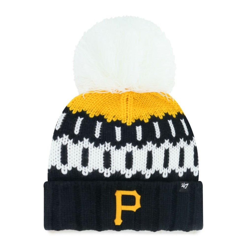 Pittsburgh Pirates '47 Women's Felicity Cuffed Knit Hat with Pom - Black - 47 brand Lifestyle