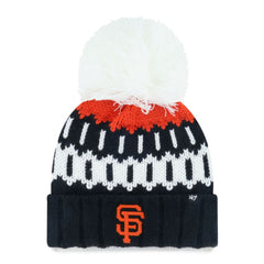 San Francisco Giants '47 Women's Felicity Cuffed Knit Hat with Pom - Black - 47 brand Lifestyle