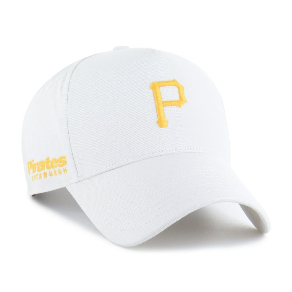 Pittsburgh Pirates '47 Foundational Pinch Offside Adjustable Hat - White - 47 brand Lifestyle