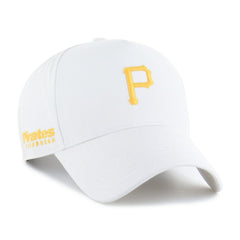 Pittsburgh Pirates '47 Foundational Pinch Offside Adjustable Hat - White - 47 brand Lifestyle