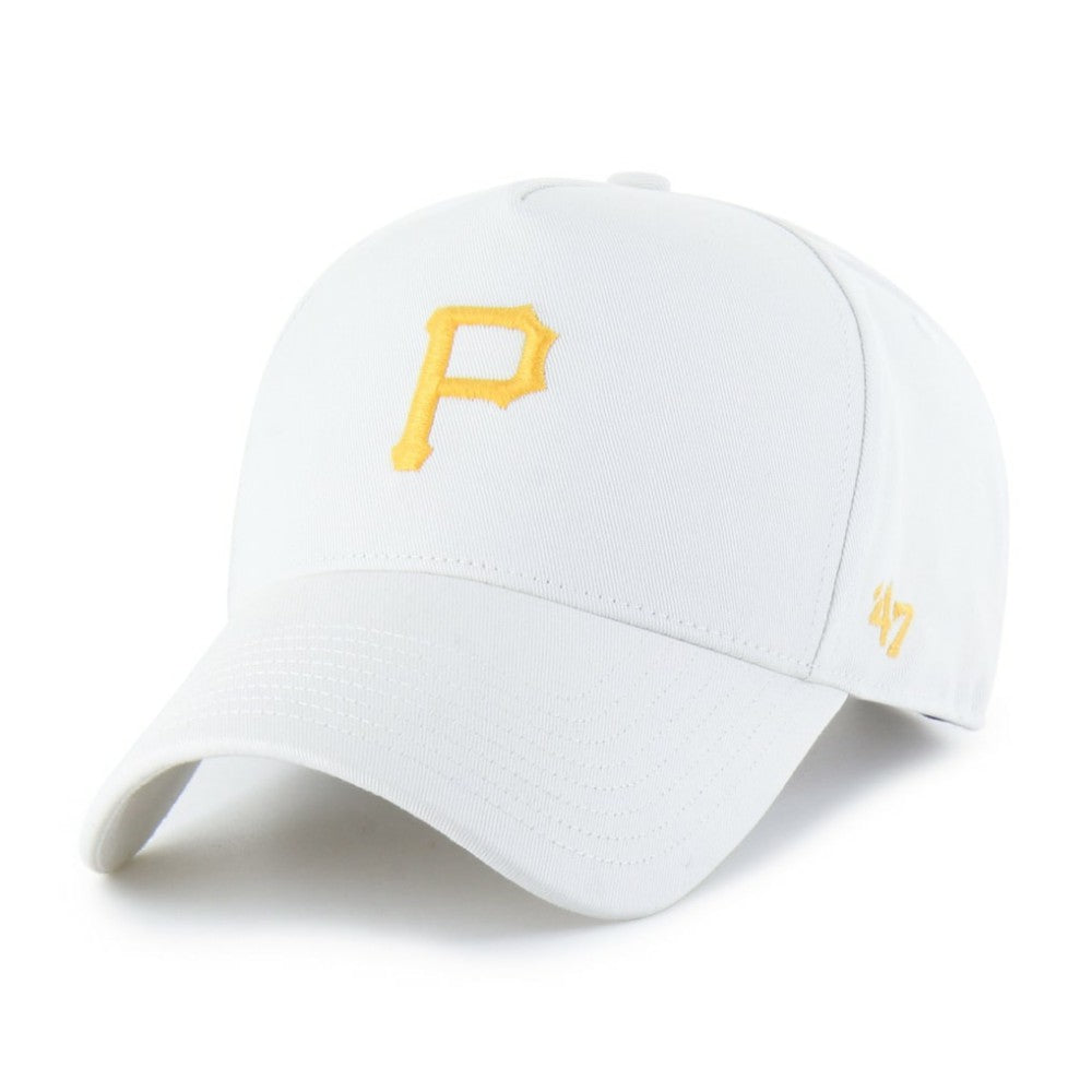 Pittsburgh Pirates '47 Foundational Pinch Offside Adjustable Hat - White - 47 brand Lifestyle