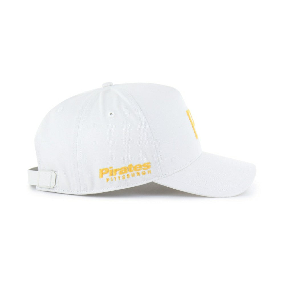 Pittsburgh Pirates '47 Foundational Pinch Offside Adjustable Hat - White - 47 brand Lifestyle