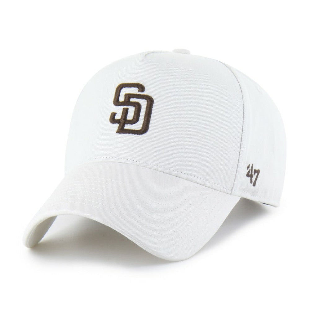 San Diego Padres '47 Foundational Pinch Offside Adjustable Hat - White - 47 brand on Sale