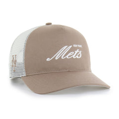New York Mets '47 Foundational Mesh Hitch Adjustable Hat - Brown - 47 brand Lifestyle