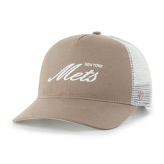 New York Mets '47 Foundational Mesh Hitch Adjustable Hat - Brown - 47 brand Lifestyle