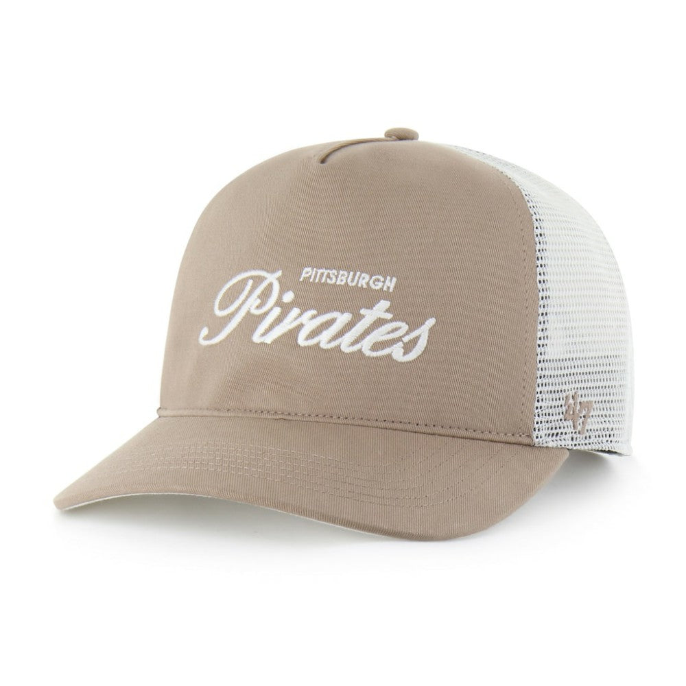Pittsburgh Pirates '47 Foundational Mesh Hitch Adjustable Hat - Brown - 47 brand Lifestyle