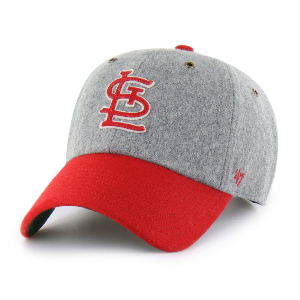 St. Louis Cardinals '47 Golden Age Wool Clean Up Adjustable Hat - Gray/Red - 47 brand Discount