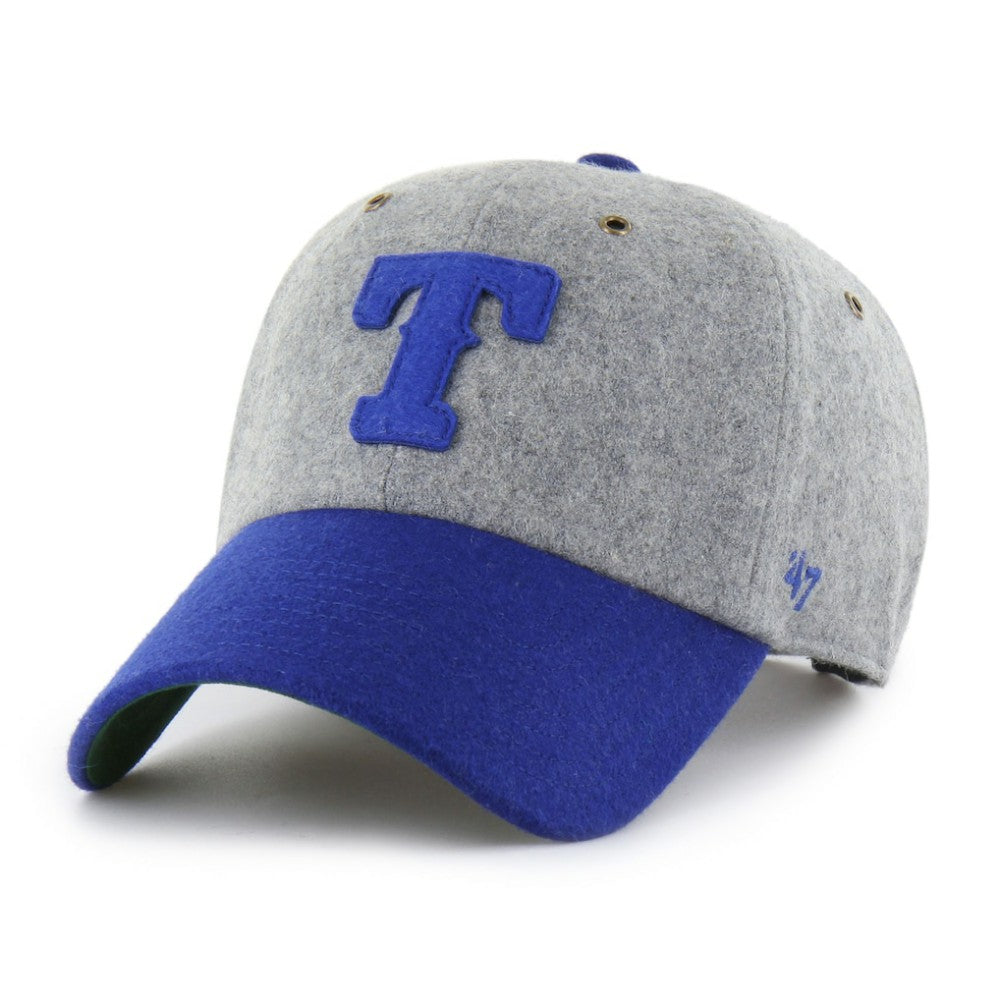 Texas Rangers '47 Golden Age Wool Clean Up Adjustable Hat - Gray/Royal - 47 brand on Sale