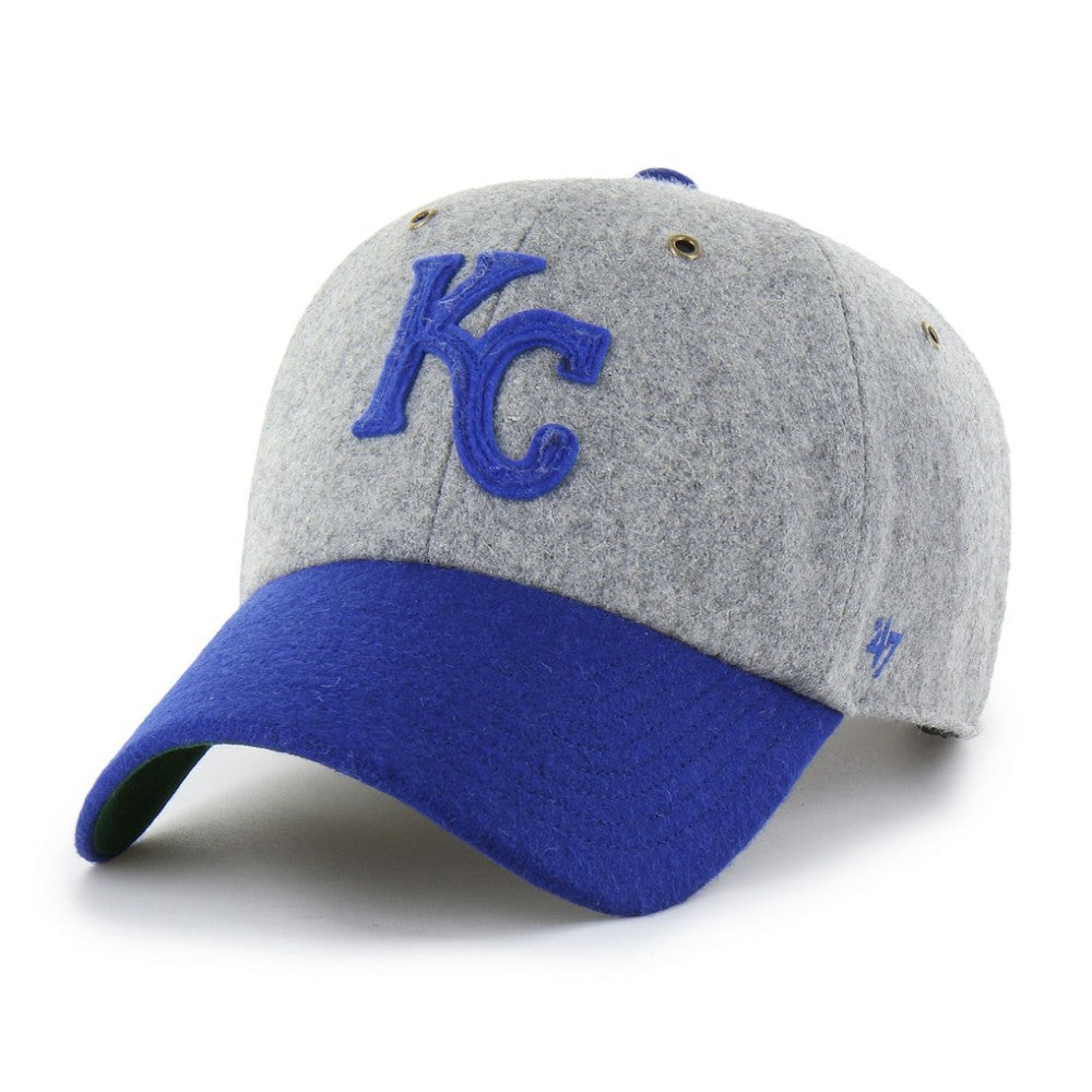 Kansas City Royals '47 Golden Age Wool Clean Up Adjustable Hat - Gray/Royal - 47 brand Online