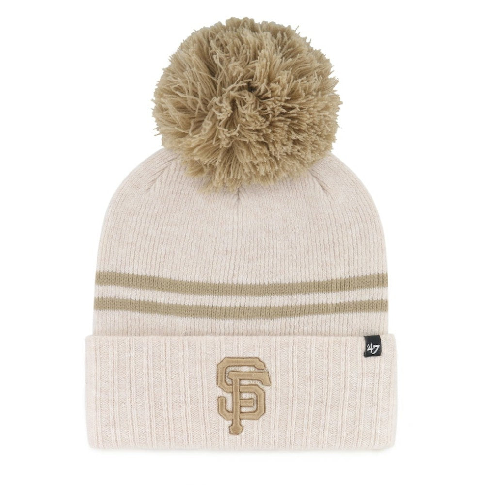 San Francisco Giants '47 Women's Latte Cuffed Knit Hat with Pom - Natural - 47 brand Sale