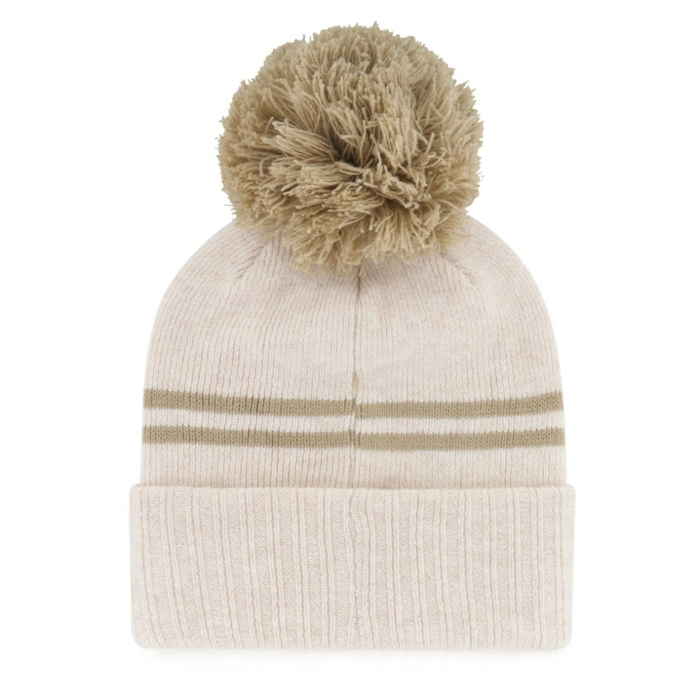 Chicago Cubs '47 Women's Latte Cuffed Knit Hat with Pom - Natural - 47 brand Lifestyle