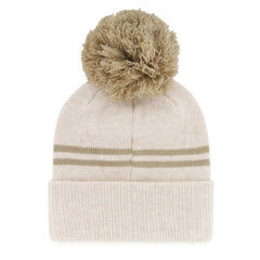 Chicago Cubs '47 Women's Latte Cuffed Knit Hat with Pom - Natural - 47 brand Lifestyle