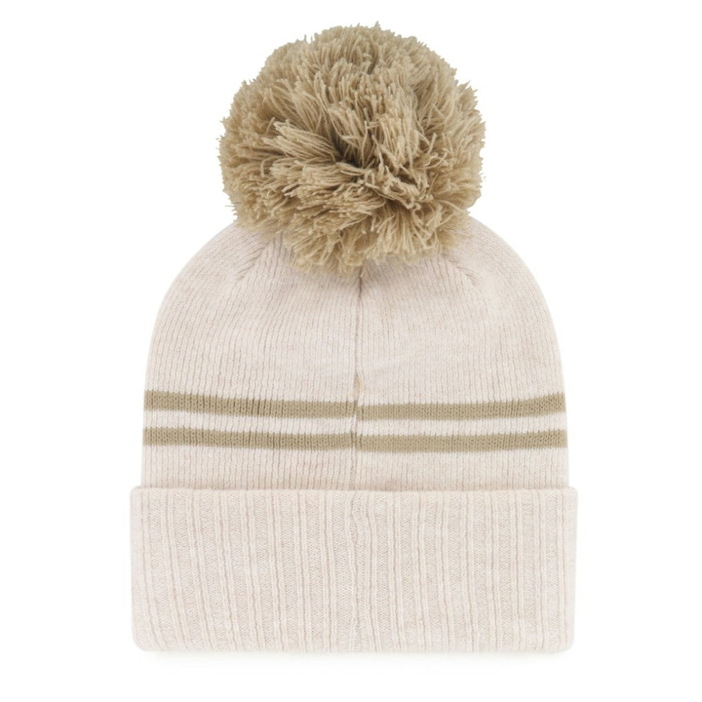 Atlanta Braves '47 Women's Latte Cuffed Knit Hat with Pom - Natural - 47 brand Online