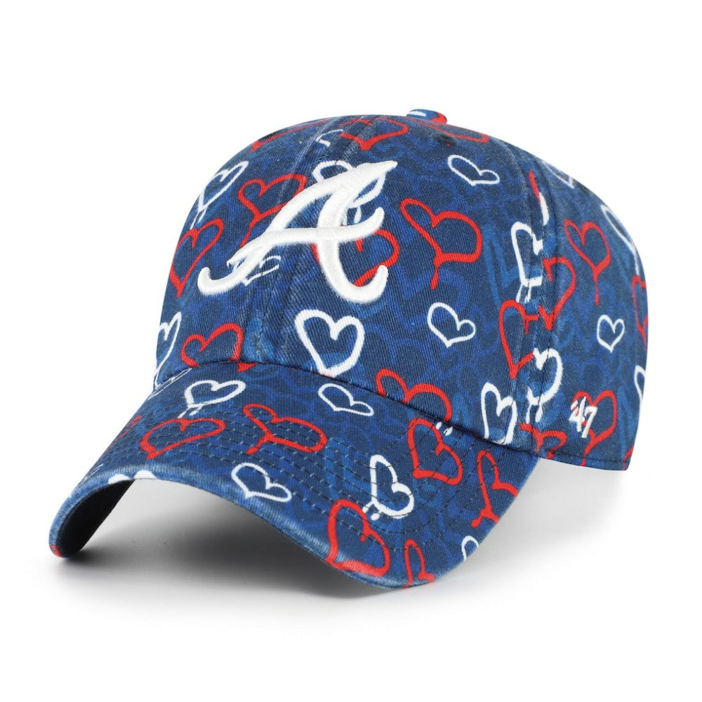 Atlanta Braves '47 Girls Youth Mural Clean Up Adjustable Hat - Navy - 47 brand Online