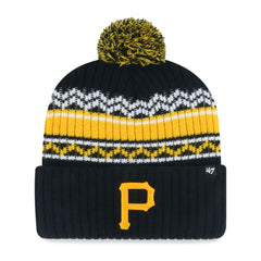 Pittsburgh Pirates '47 Youth Polar Vortex Cuffed Knit Hat with Pom - Black - 47 brand on Sale