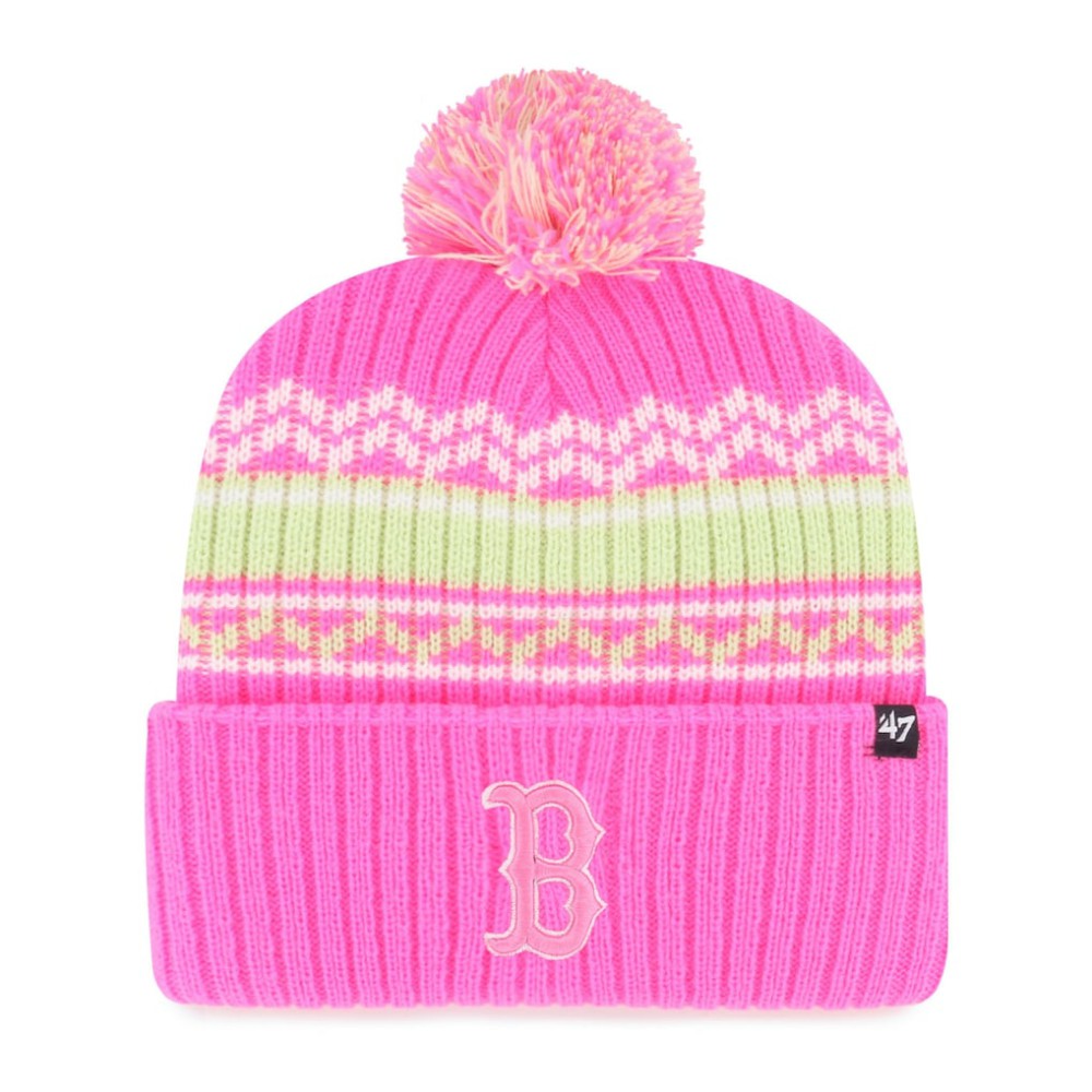 Boston Red Sox '47 Youth Polar Vortex Cuffed Knit Hat with Pom - Pink - 47 brand Sale