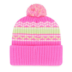 Athletics '47 Youth Polar Vortex Cuffed Knit Hat with Pom - Pink - 47 brand Lifestyle