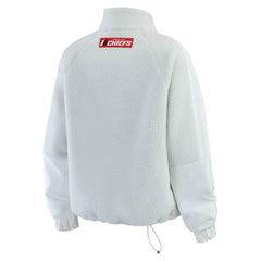Kansas City Chiefs WEAR by Erin Andrews Women's Polar Fleece Half-Zip Jacket White