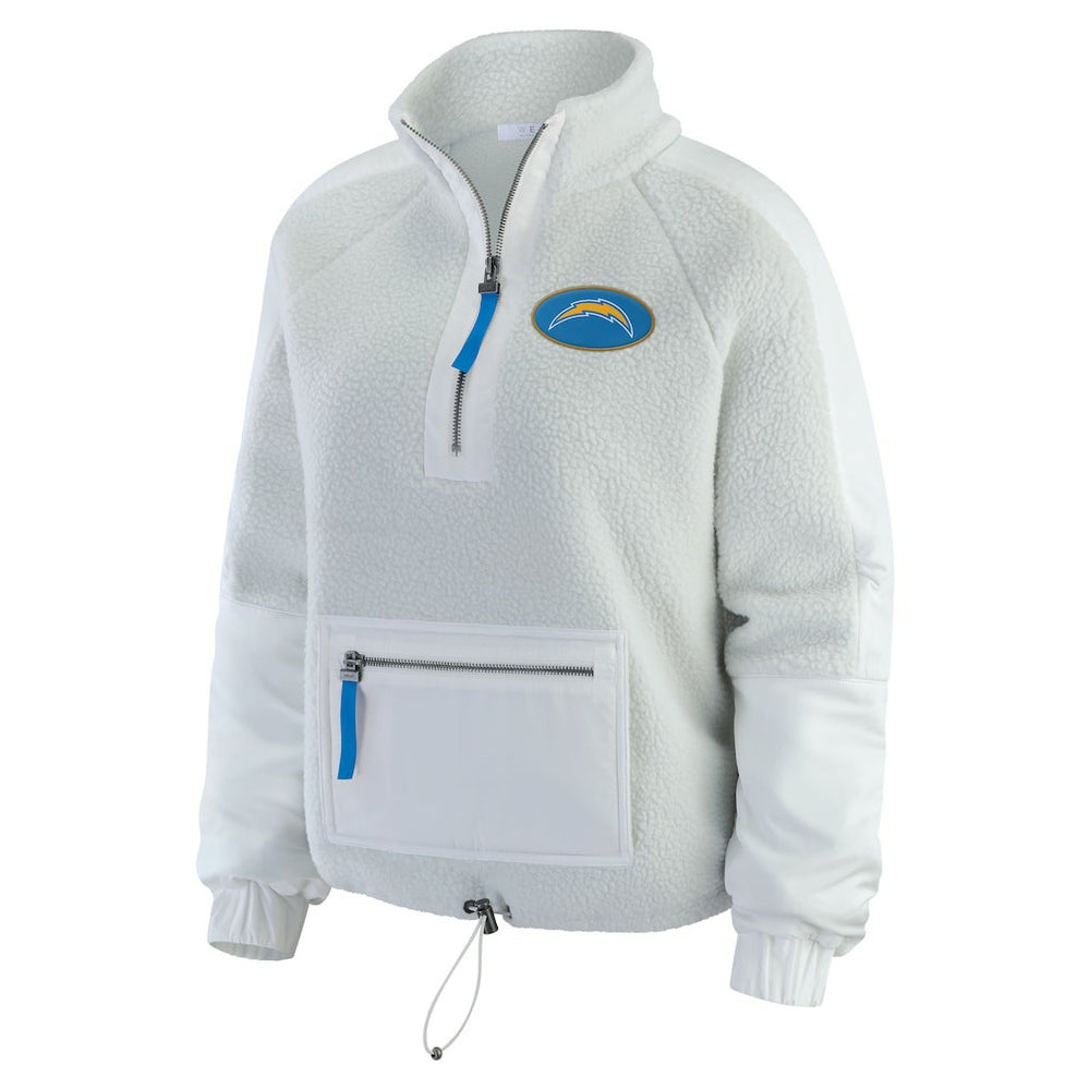 Los Angeles Chargers WEAR by Erin Andrews Women's Polar Fleece Half-Zip Jacket White