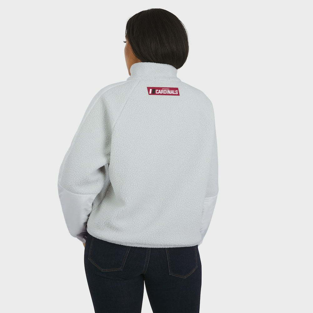 Arizona Cardinals WEAR by Erin Andrews Women's Polar Fleece Half-Zip Jacket White