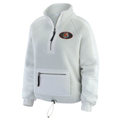 Cincinnati Bengals WEAR by Erin Andrews Women's Polar Fleece Half-Zip Jacket White