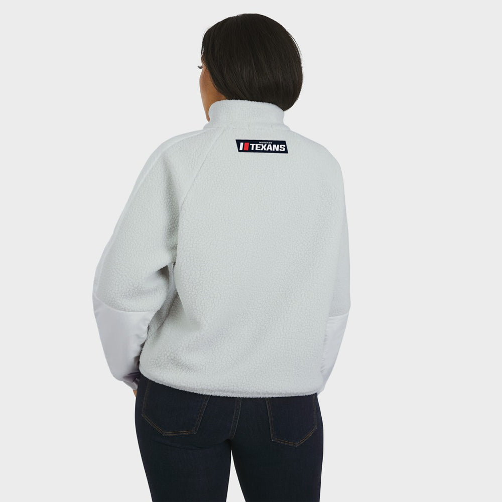 Houston Texans WEAR by Erin Andrews Women's Polar Fleece Half-Zip Jacket White