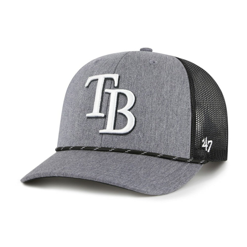 Tampa Bay Rays '47 Carbon Rope Trucker Adjustable Hat - Charcoal - 47 brand Discount