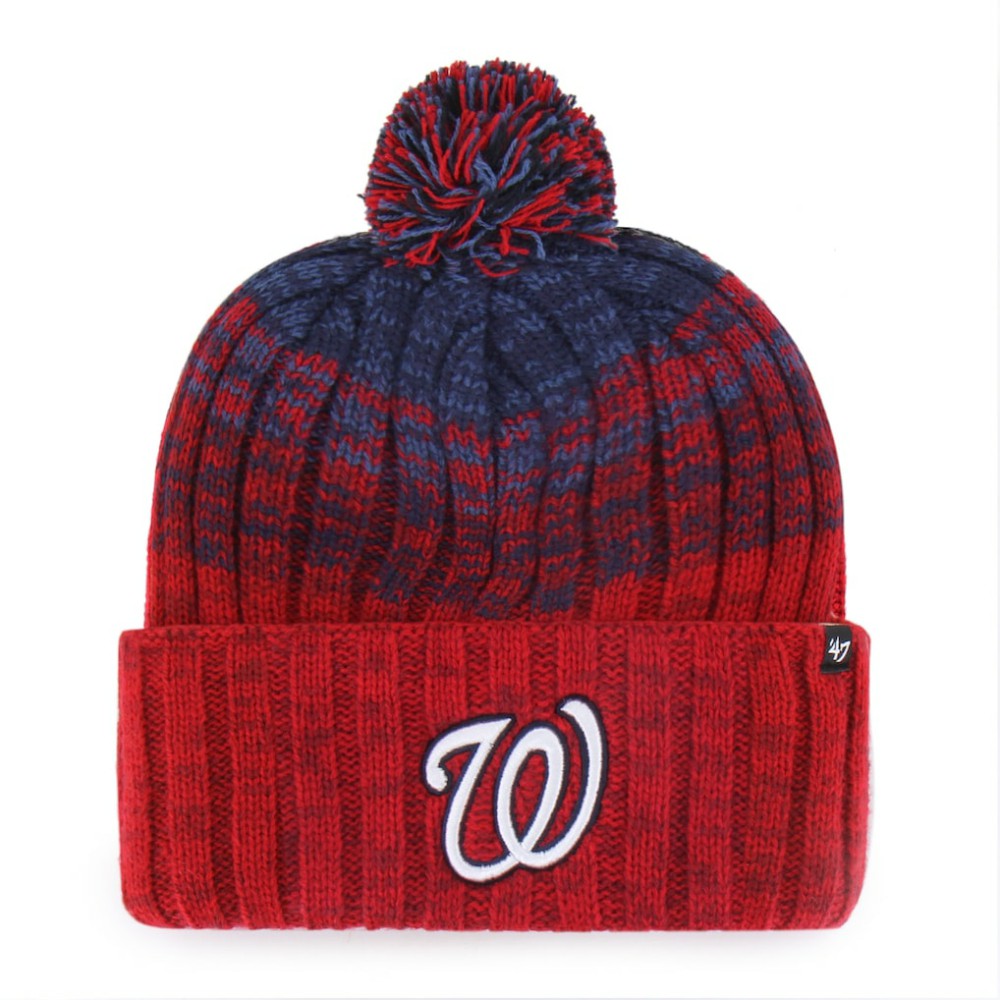 Washington Nationals '47 Cascade Cuffed Knit Hat with Pom - Red - 47 brand Online