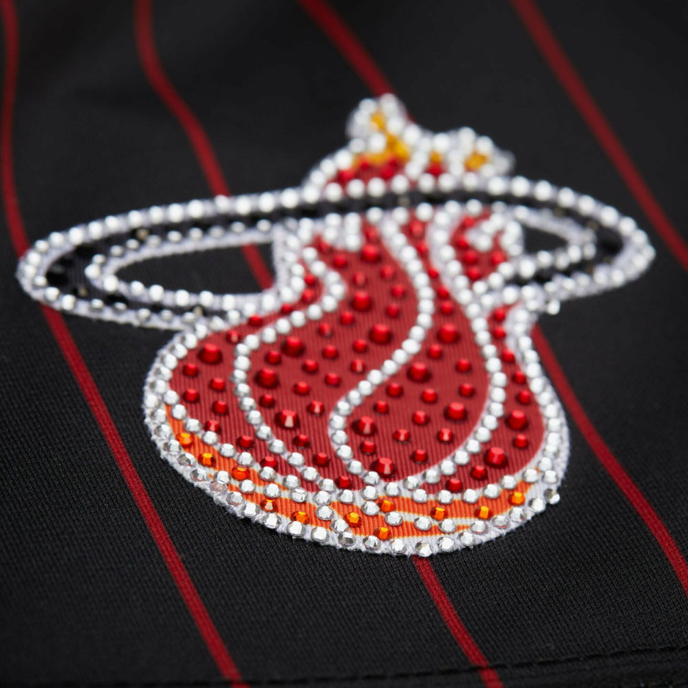 Dwyane Wade Miami Heat x DANNIJO Women's Cropped Football Fashion Jersey Black | Mitchell & Ness discount
