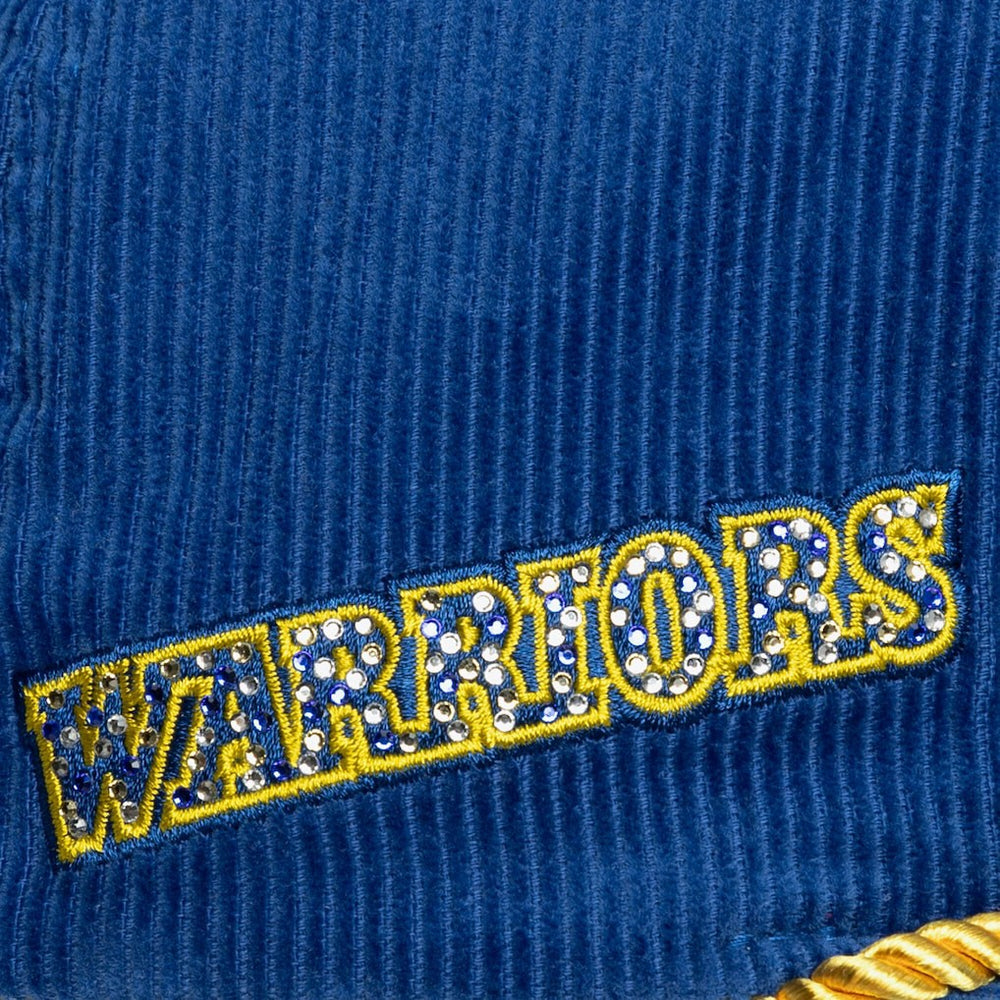Golden State Warriors x DANNIJO Women's Deadstock Cord Snapback Hat for sale Royal | Mitchell & Ness discount